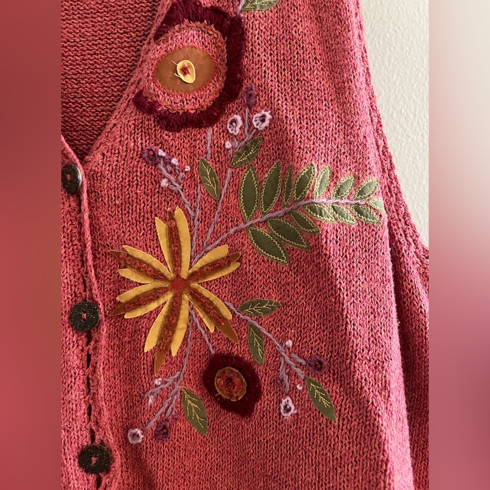 Sigrid Olsen Coral Knit Vest - Picture 3 of 6